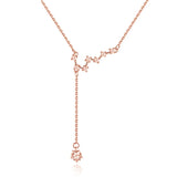 925 Silver Galaxy Star Chain Rose Choker Necklace Romantic Jewelry