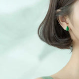 925 Silver Asymmetric Round Zircon Stud Earrings