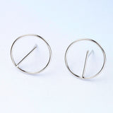 925 Silver Asymmetric Round Zircon Stud Earrings