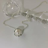 925 Silver Pearl Pendant Necklace Women's Fine Jewelry