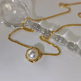 925 Silver Pearl Pendant Necklace Women's Fine Jewelry
