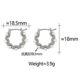 925 Silver Pearl U Hoop Earrings for Women Vintage Fine Jewelry