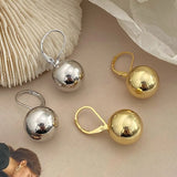925 Silver Minimalist Round Bead Hoop Earring Geometric Fine Jewelry