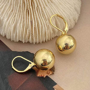 925 Silver Minimalist Round Bead Hoop Earring Geometric Fine Jewelry