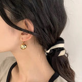 925 Silver Minimalist Round Bead Hoop Earring Geometric Fine Jewelry