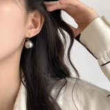 925 Silver Minimalist Round Bead Hoop Earring Geometric Fine Jewelry