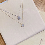 925 Silver Square Zircon Necklace for Women