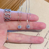 925 Silver Square Zircon Necklace for Women