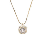 925 Silver Square Zircon Necklace for Women