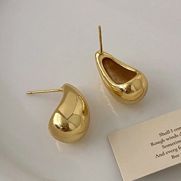 925 Silver Water Drop Stud Earrings Fine Jewelry