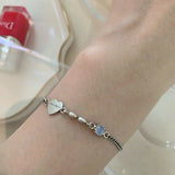 925 Silver Heart Zircon Women's Bracelet