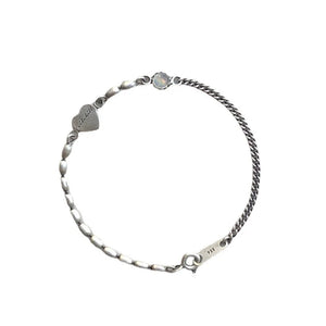 925 Silver Heart Zircon Women's Bracelet