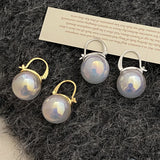 925 Silver Pearl Hoop Earrings for Women Party Vintage Jewelry