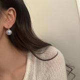 925 Silver Pearl Hoop Earrings for Women Party Vintage Jewelry