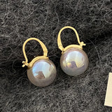 925 Silver Pearl Hoop Earrings for Women Party Vintage Jewelry