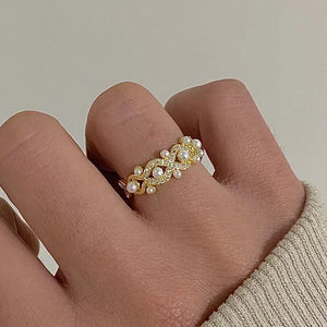 925 Silver Shell Pearl Cross Ring for Women Fine Jewelry