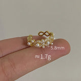 925 Silver Shell Pearl Cross Ring for Women Fine Jewelry