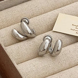 925 Silver Geometric Stud Earrings for Women Minimalist Jewelry