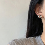 925 Silver Geometric Stud Earrings for Women Minimalist Jewelry