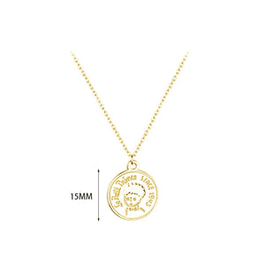 925 Silver The Little Prince Statue Coins Chokers Necklace