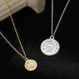 925 Silver The Little Prince Statue Coins Chokers Necklace