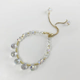 925 Silver Water Drop Crystal Charm Bracelet Women Vintage Jewelry