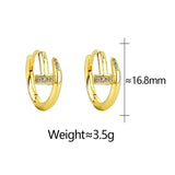 925 Silver Zircon Nail Round Hoop Earrings for Women