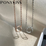 925 Silver Minimalist Zircon Choker Necklace for Women