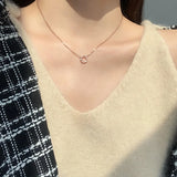 925 Silver Minimalist Zircon Choker Necklace for Women