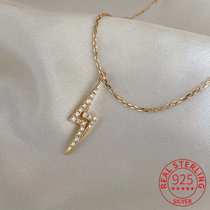 S925 Silver Lightning Zircon Choker Necklace Women Fine Jewelry
