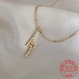 S925 Silver Lightning Zircon Choker Necklace Women Fine Jewelry