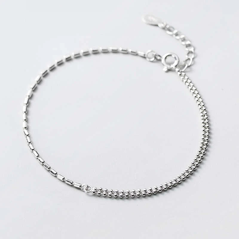 S925 Sterling Silver Beads Double chain Bracelets Fine Jewelry