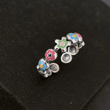 S925 Sterling Silver Irregular Flowers Adjustable Ring for Women