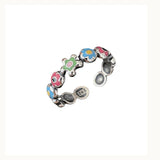 S925 Sterling Silver Irregular Flowers Adjustable Ring for Women