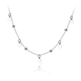 S925 Sterling Silver Bead Choker Necklace Chain for Women