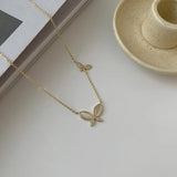925 Silver Butterfly Shell Zircon Choker Necklace for Women