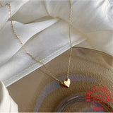 925 Silver Plated 14K Heart Pendant Choker Necklace Women Minimalist Jewelry