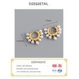 925 Silver Pearl Hoop Earrings - Party Jewelry Accessory