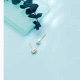S925 Sterling Silver Animals Pearl Stud Earrings Women Party Jewelry