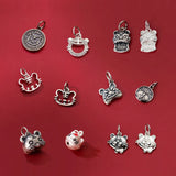 925 Sterling Silver Zodiac Tiger Head Beads Pendant