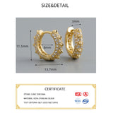 Punk Zircon Huggie Hoop Earrings for Women