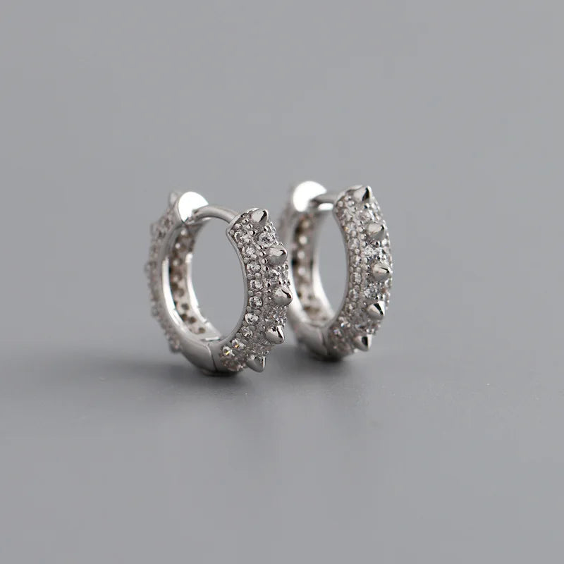 Punk Zircon Huggie Hoop Earrings for Women