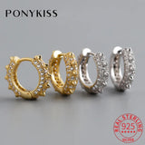 Punk Zircon Huggie Hoop Earrings for Women