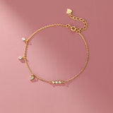 925 Silver Zircon Hearts Bracelet Wedding Jewelry