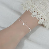 925 Silver Zircon Hearts Bracelet Wedding Jewelry
