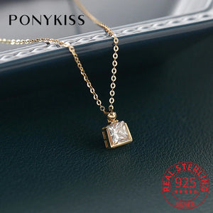 925 Silver 14K Zircon Choker Necklace for Women