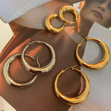 925 Silver 18k Round Hoop Earrings Classic Fine Jewelry Women Accessory