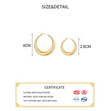 925 Silver 18k Round Hoop Earrings Classic Fine Jewelry Women Accessory
