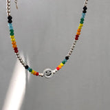 925 Sterling Silver Bead Chain Choker Necklace Elegant Minimalist Jewelry