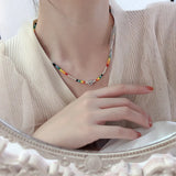 925 Sterling Silver Bead Chain Choker Necklace Elegant Minimalist Jewelry